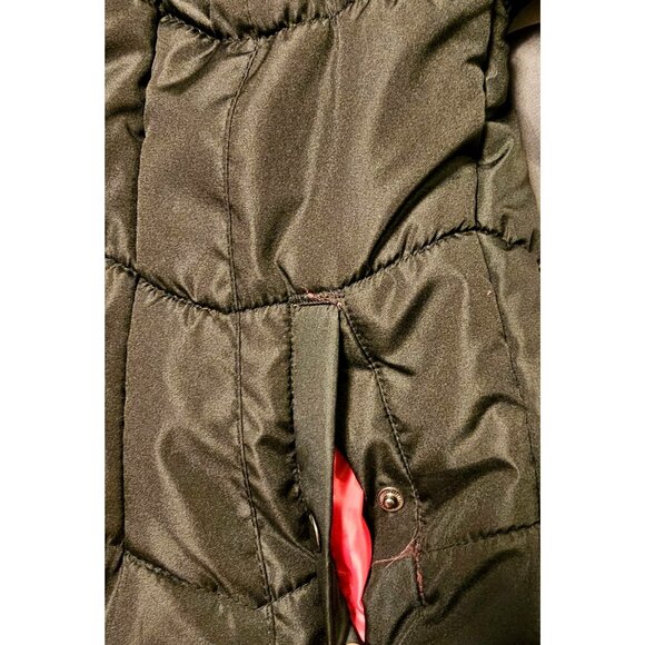 Girls Warm Puffer Jacket With Faux Fur Hood Star Print Size 7/8 - Picture 14 of 15